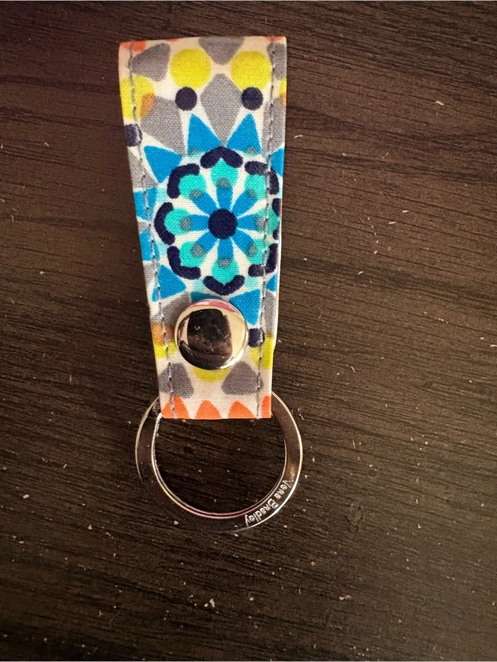 Vera Bradley Colorful Patterned Key Fob - Multi Pink & Blue